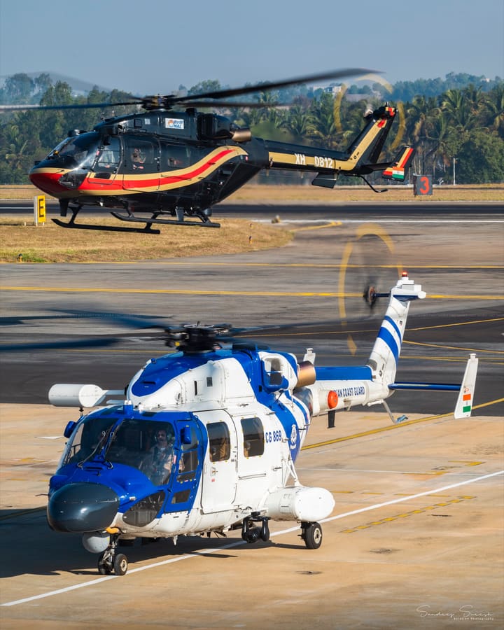 HAL Dhruv ALH — Pair over Yelahanka, Indian Air Force — aviation photography by Mach One Aviation