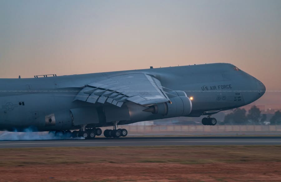 Lockheed C-5 Galaxy — First Arrival — Maiden visit, 2021, VOBL · Bengaluru — aviation photography by Mach One Aviation