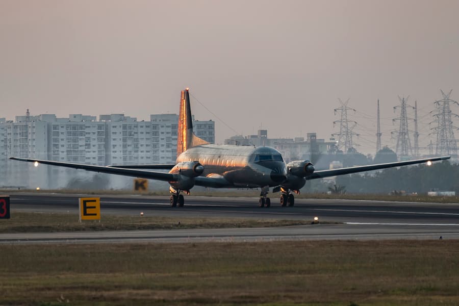Hawker Siddeley HS 748 — Landing at Yelahanka, Indian Air Force — aviation photography by Mach One Aviation