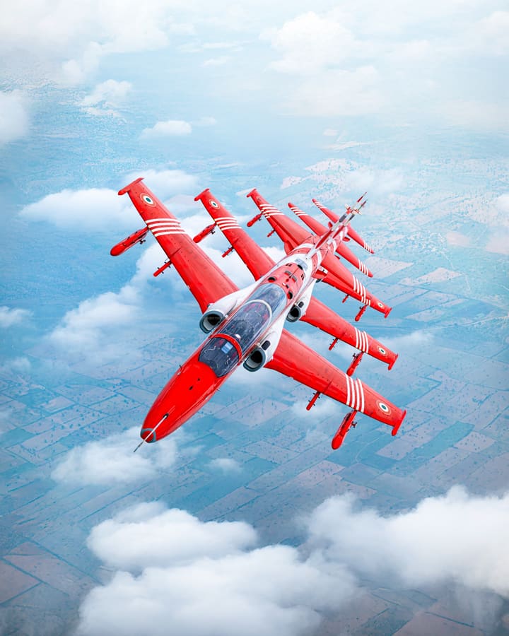 Suryakiran Aerobatic Team — Air-to-air, Indian Air Force — aviation photography by Mach One Aviation