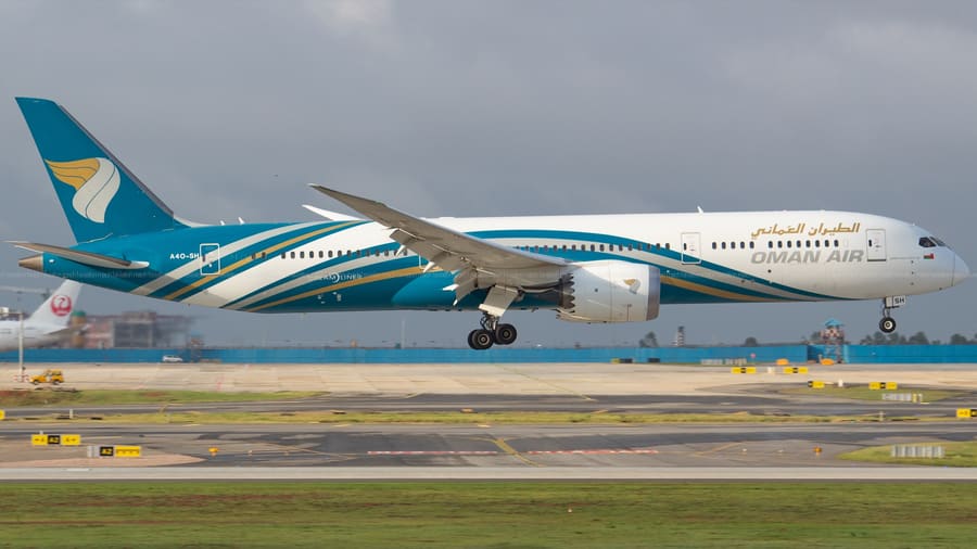 Oman Air 787-9 — VOBL · Bengaluru — aviation photography by Mach One Aviation