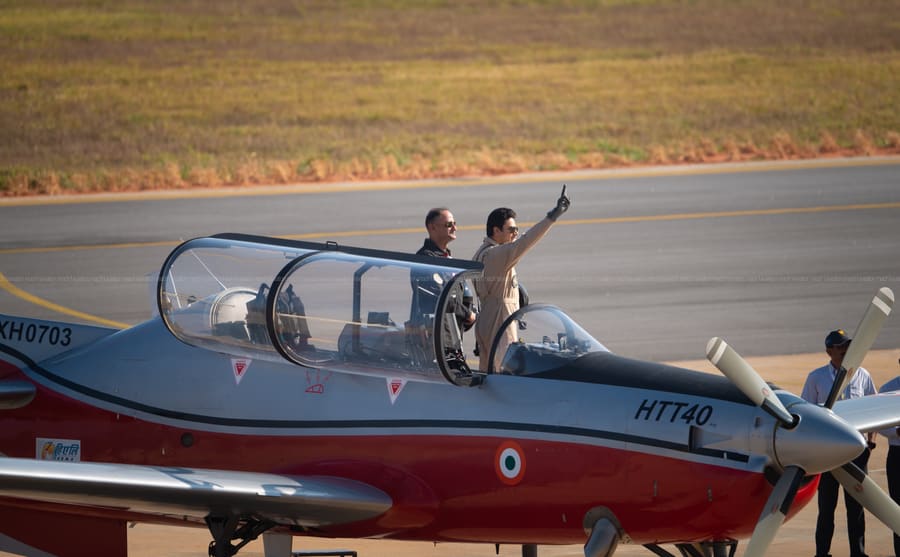 HAL HTT-40 — First flight for MP Tejasvi Surya, HAL — aviation photography by Mach One Aviation